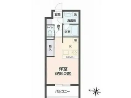 ヴィアーレ新寺(ワンルーム/5階)の間取り写真