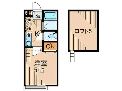 オークレジデンス(1K/1階)の間取り写真