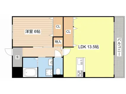 エクシブII番館(1LDK/4階)の間取り写真