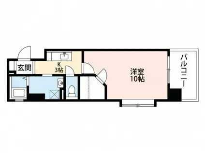 ロアール段原(1K/2階)の間取り写真