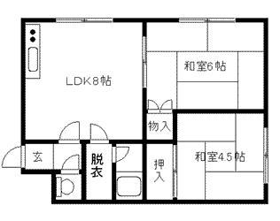 サンフラワー神居(2DK/1階)の間取り写真