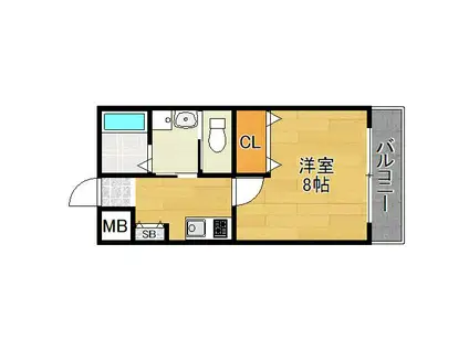 メゾン雅(1K/1階)の間取り写真