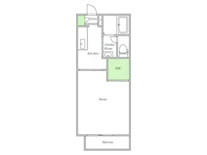 カーサベルテ(1K/2階)の間取り写真