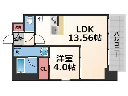 プレジオ荒本新町(1LDK/7階)の間取り写真