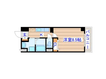 ベルフィオーレ二日町(1K/4階)の間取り写真