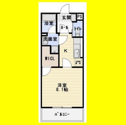 ドムス東静岡(1K/2階)の間取り写真