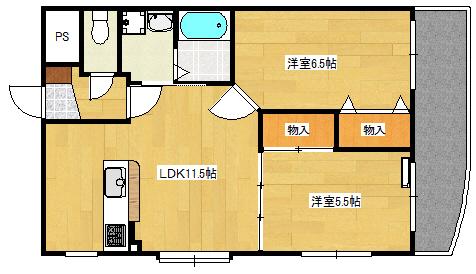 グレースKII(2LDK/1階)の間取り写真