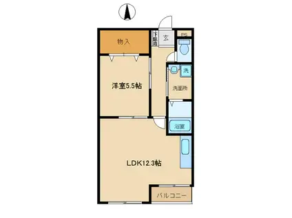 ARTE CORE(1LDK/3階)の間取り写真