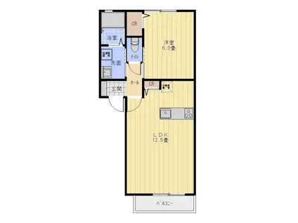 グレースK(1LDK/1階)の間取り写真