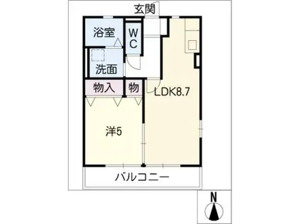 ヴィアナイン(1LDK/2階)の間取り写真