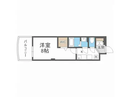 LUXE難波南(1K/13階)の間取り写真