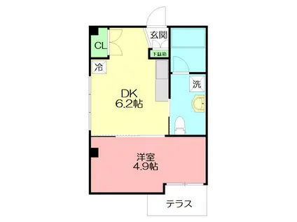 ヴィラオペラ(1DK/1階)の間取り写真