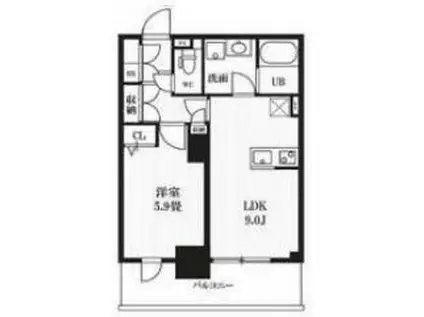 ピークス神田(1LDK/11階)の間取り写真