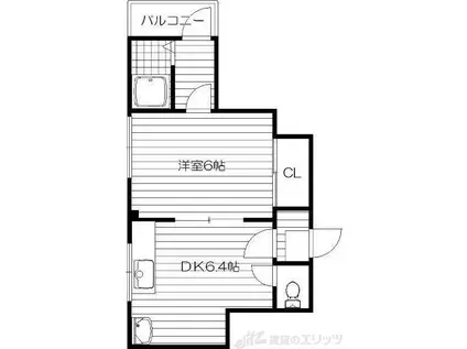 サンライフ菅原(1DK/4階)の間取り写真