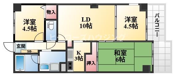 リブレ待兼山(3LDK/1階)の間取り写真