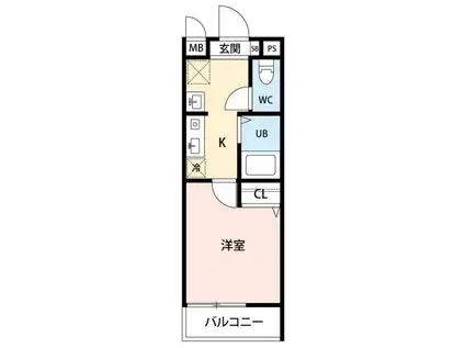 アサヒレジデンス(1K/1階)の間取り写真