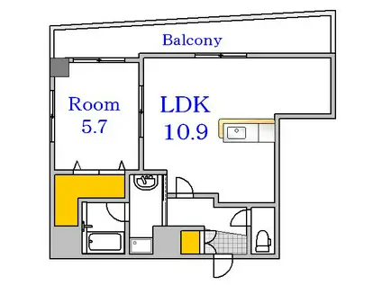 ロータスアネックス(1LDK/4階)の間取り写真