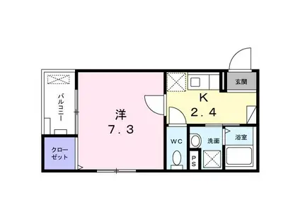 ノ・メール マサキ(1K/2階)の間取り写真