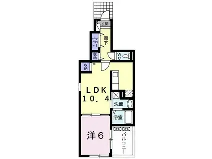 プロムナード・ヒル(1LDK/1階)の間取り写真