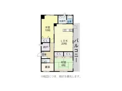 COCO覚王山(2SLDK/2階)の間取り写真