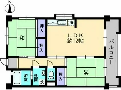 コーポニューデリ(2LDK/3階)の間取り写真