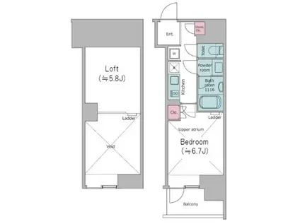 クロスレジデンス大崎(1K/3階)の間取り写真