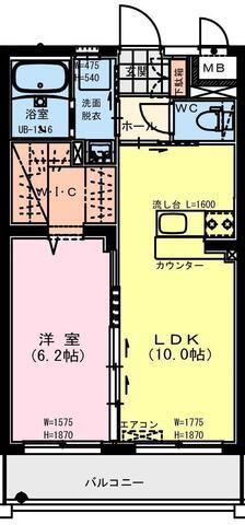 セレナイト キリシマ(1LDK/2階)の間取り写真
