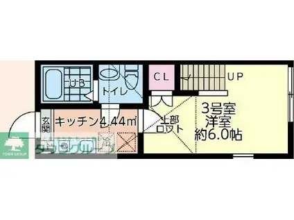 シティハイツ高幡不動(1K/2階)の間取り写真