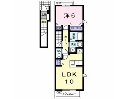 コリーヌ・シャトー(1LDK/2階)の間取り写真
