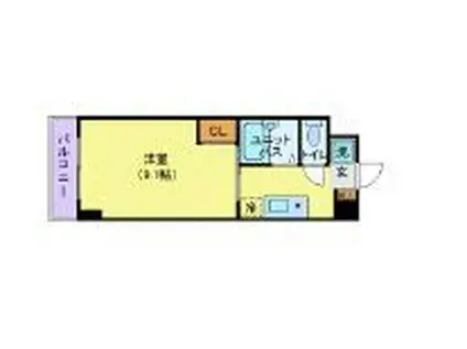 ヴァントゥール本厚木(1K/6階)の間取り写真