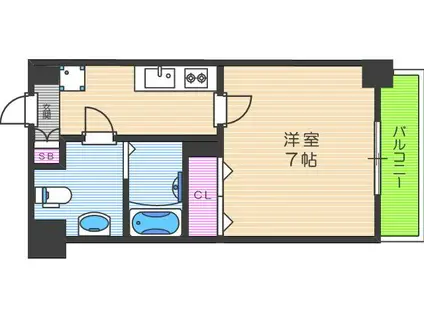 リップルNANNBA イースト(1K/7階)の間取り写真