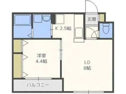 プルミエ発寒(1LDK/3階)の間取り写真