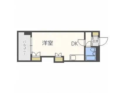 プラザハイツ24(1DK/8階)の間取り写真