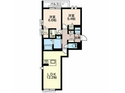 SH・LHEURE BLEUE(2LDK/3階)の間取り写真