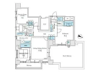 パークホームズ文京白山ヒルテラス(2SLDK/5階)の間取り写真