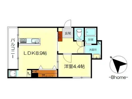 ルヴァン・ソレイユ(1LDK/4階)の間取り写真