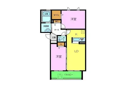 メゾンドショコラ(1SLDK/1階)の間取り写真