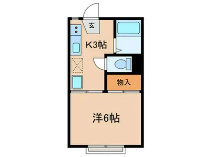カーサ東玉川(1K/1階)の間取り写真