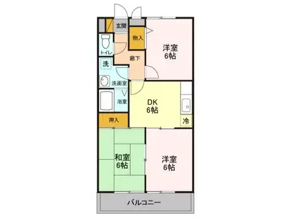 プレヤーデンA(3DK/3階)の間取り写真