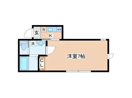 グレース・レジデンス仙台北山イースト(1K/1階)の間取り写真