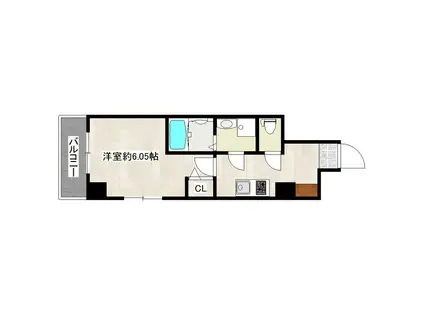 リラス博多駅北N棟(1K/3階)の間取り写真