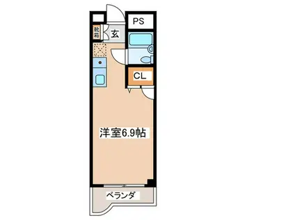 CSII(ワンルーム/2階)の間取り写真