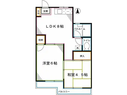 コーポM(2DK/3階)の間取り写真