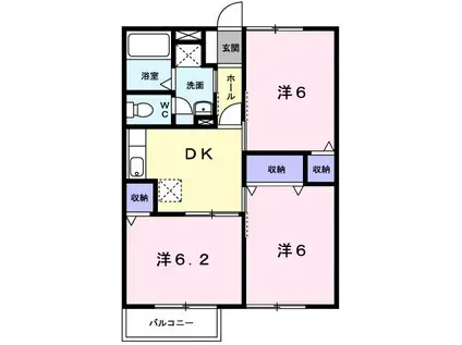 フローラ東雲(3DK/1階)の間取り写真