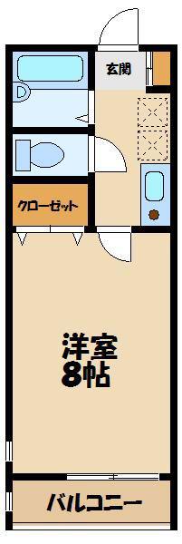グリンフォレスト(1K/1階)の間取り写真