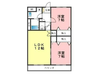 ア・ドリーム星ケ丘南(2LDK/2階)の間取り写真