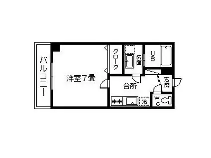 惟神いづろビル(1K/3階)の間取り写真