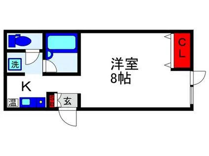 フオンテ-ヌ曽根(1K/2階)の間取り写真