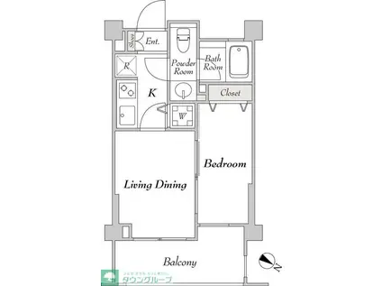 ミリアレジデンス洗足(1LDK/7階)の間取り写真