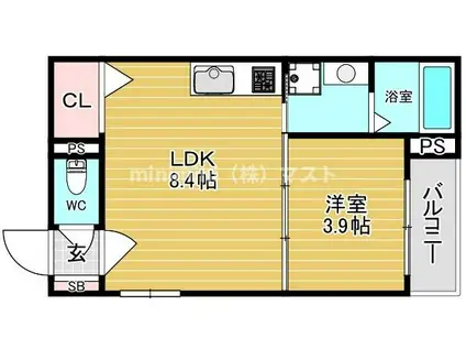 センチュリー昭和町(1LDK/1階)の間取り写真